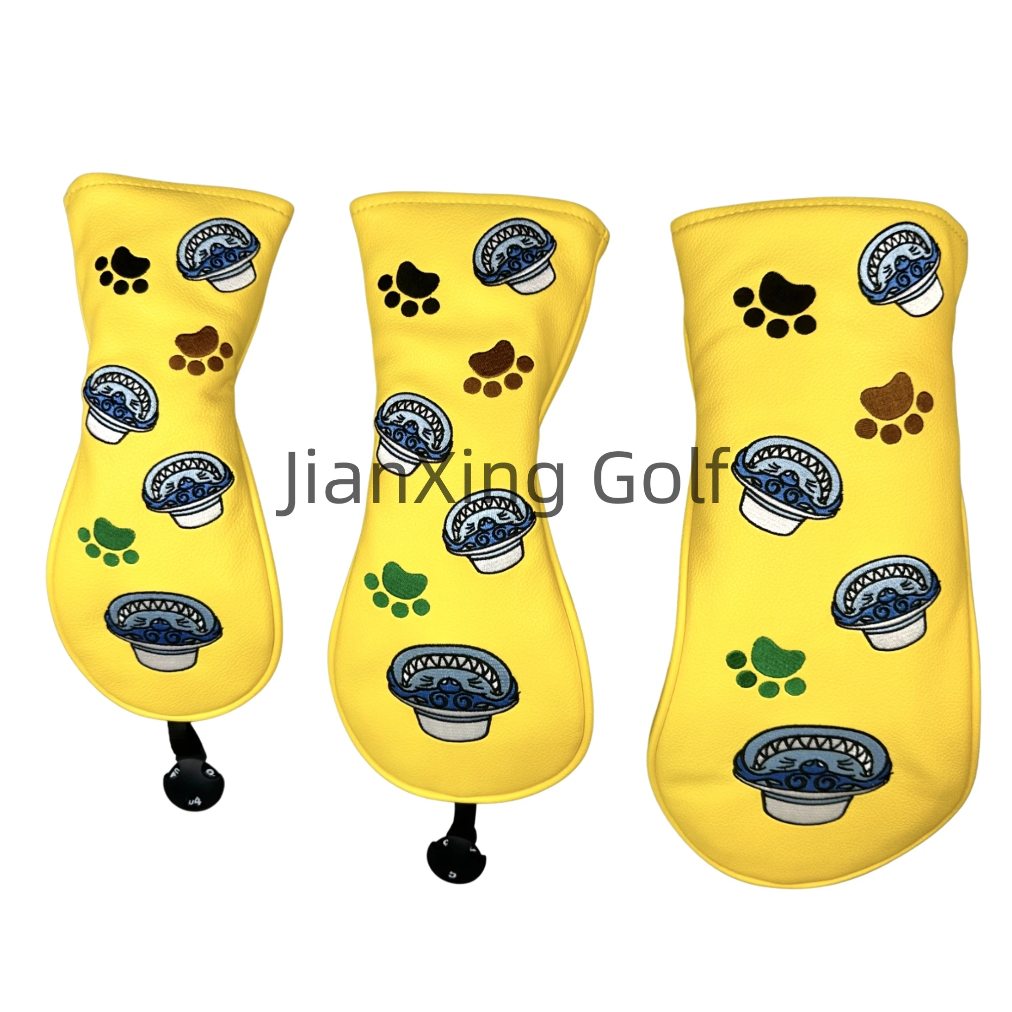 1pc Golf Coffee cat Pattern Head cover Driver Head Covers Fairway Wood Head Covers Hybrid Head Covers Putter Cover