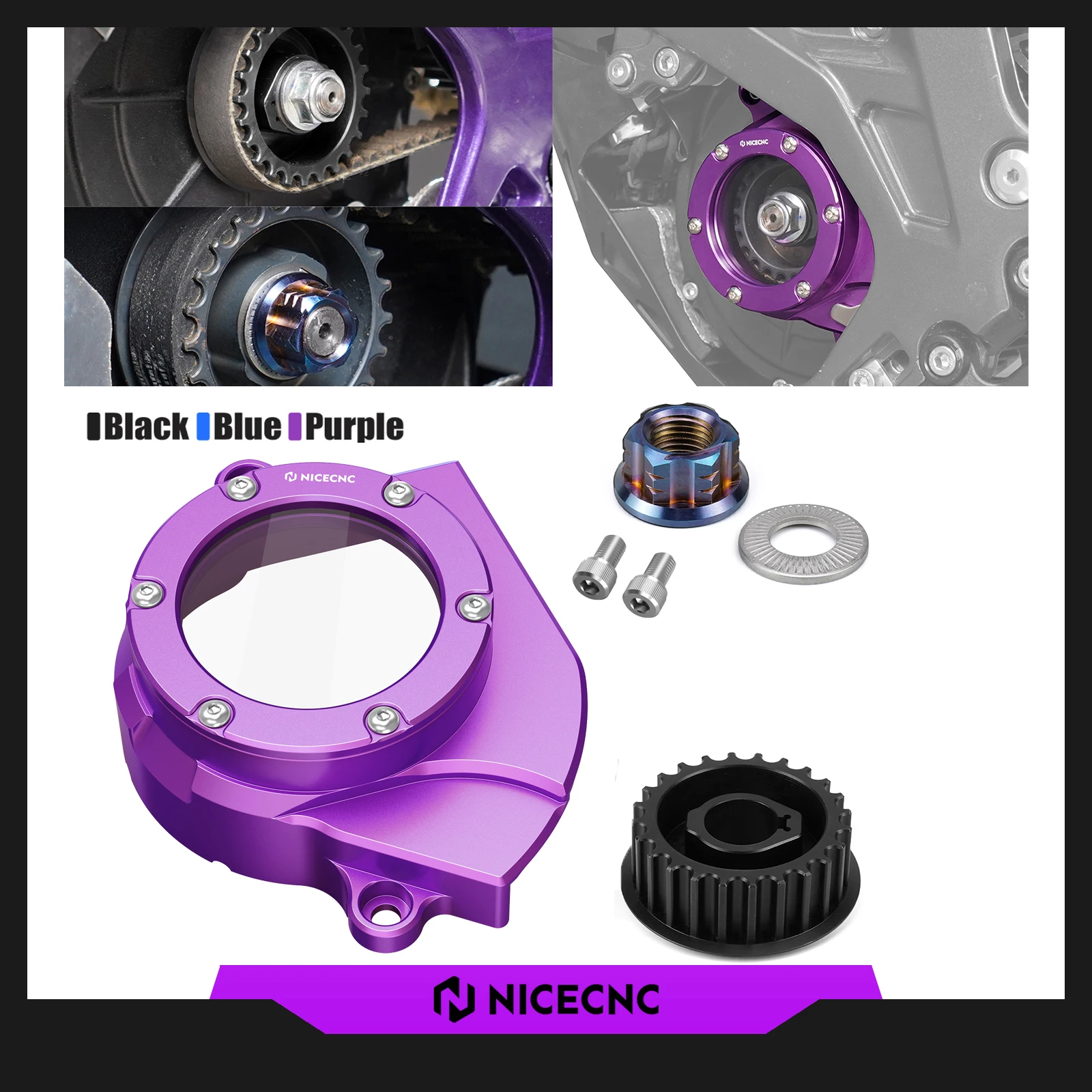 

2025 2024 For Surron Light Bee X S Surron Motor Cover 24T Primary Pulley Motor Belt Pulley Protector Primary Belt Pulley Nut Kit