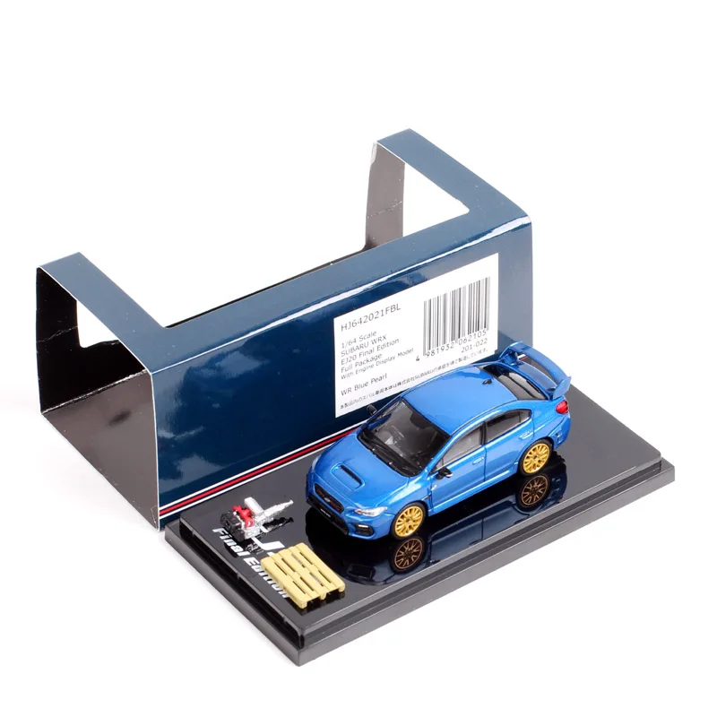 Escala 1/64 Subaru WRX EJ20 edición Final BRZ STl rendimiento modelo de coche deportivo Diecasts y vehículos de juguete Hobby Japón HJ64 motor
