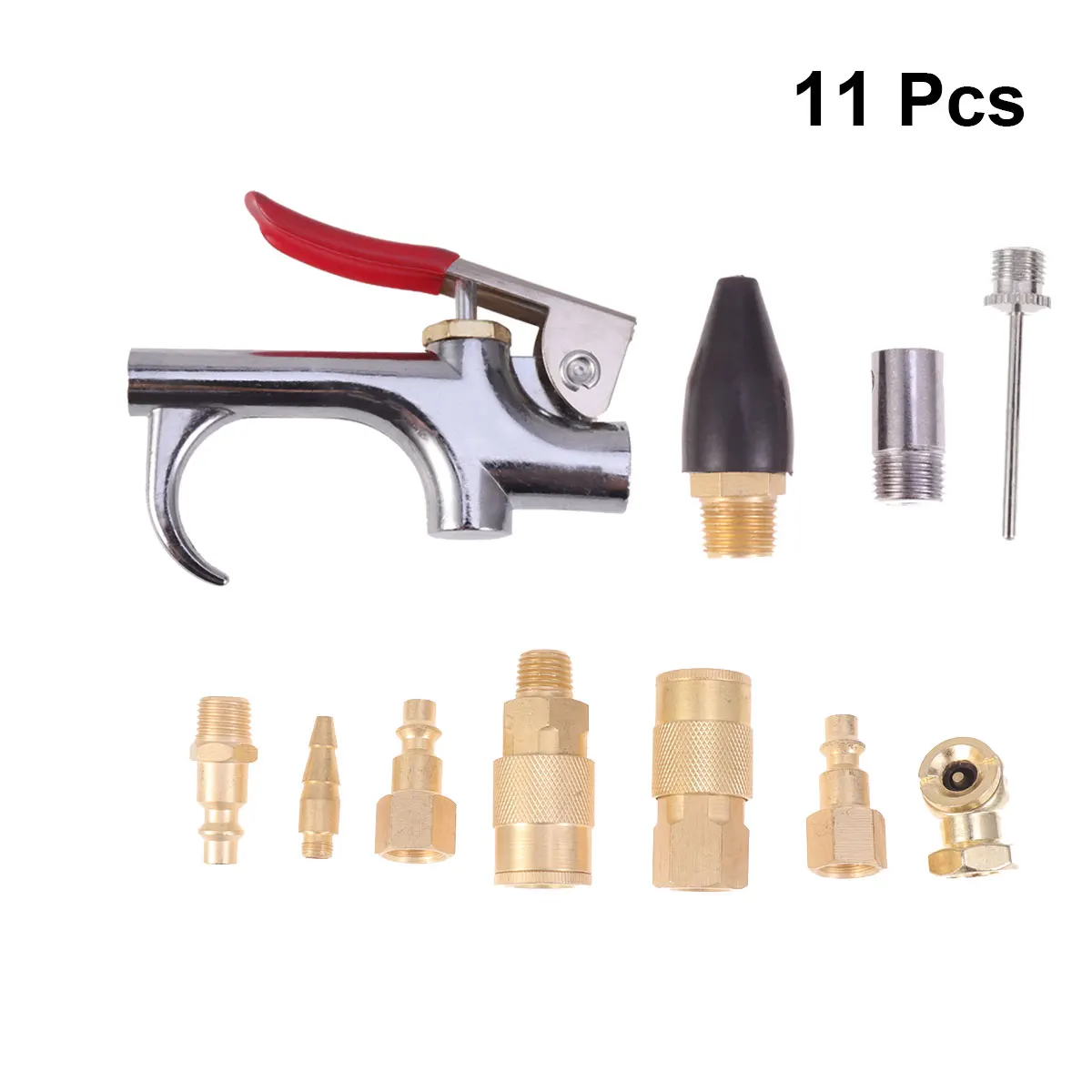 

10pcs Copper Connector Kit Pneumatic Pneumatic Quick Connector Air Compressor Coupler Blow 10 Nozzles 1 4 Inch Brass Durable
