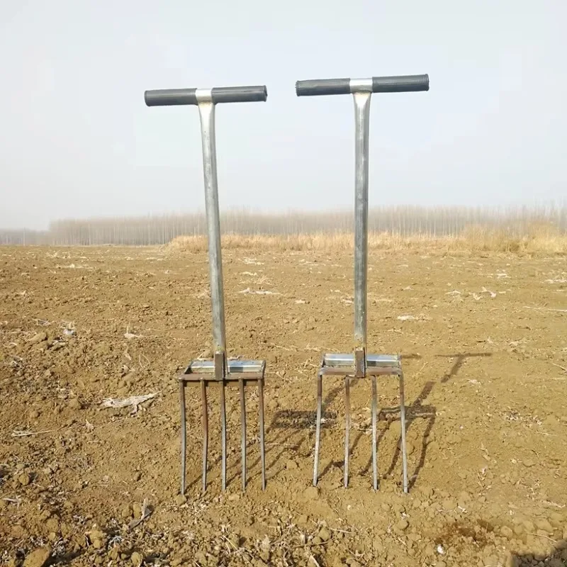 Multifunctional Steel Digging Fork Hoe Agricultural Soil Scarifying Tool for Farmland & Sweet Potato Harvesting