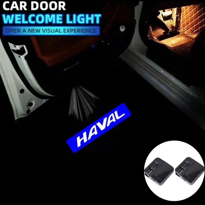 

2pcs LED Car Door Light Courtesy Logo Projector Welcome Lamp For Haval H2 H3 H5 H6 Dargo M6 H9 H6S F7 F7X Jolion 2022 Car Goods