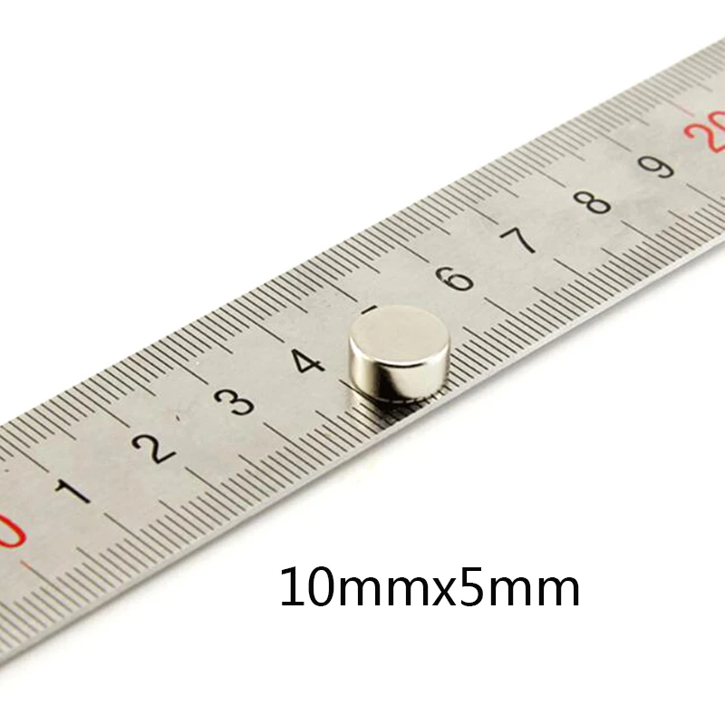 10 ~ 200 sztuk 10x5mm potężne płaskie magnesy neodymowe 10mm x 5mm szukaj średnica magnes okrągłe magnesy 10*5mm