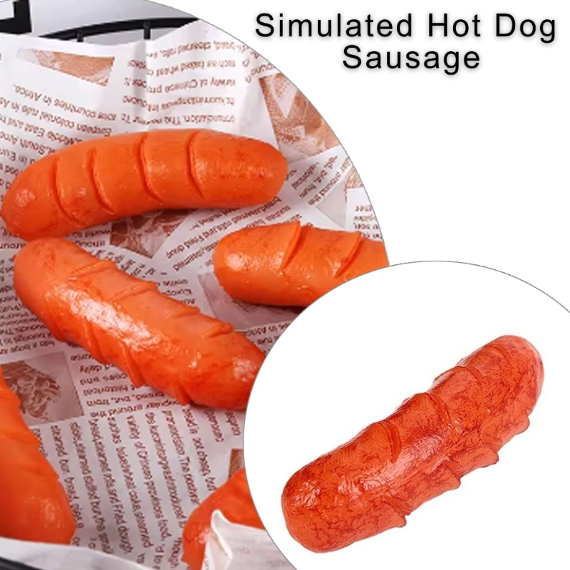 6Pcs Realistic Simulation Hot DogsKitchen Toy Artificial Toast Sausage Models for Kitchen Display, Photo Props