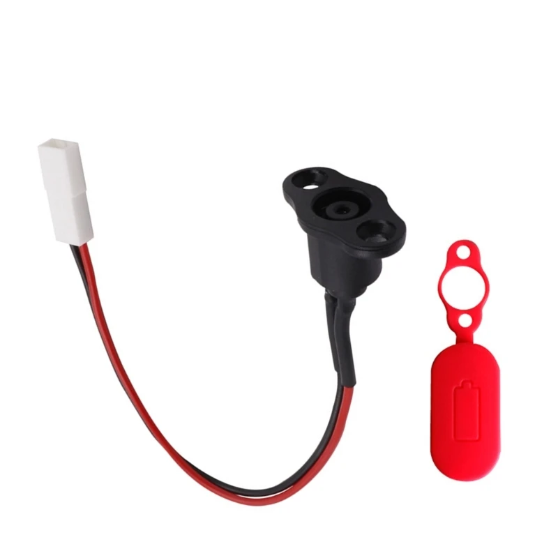 Charging Hole Cover with Charging Cable Electric Scooter Silicone Sleeve Charging Port Waterproof Scooter Part