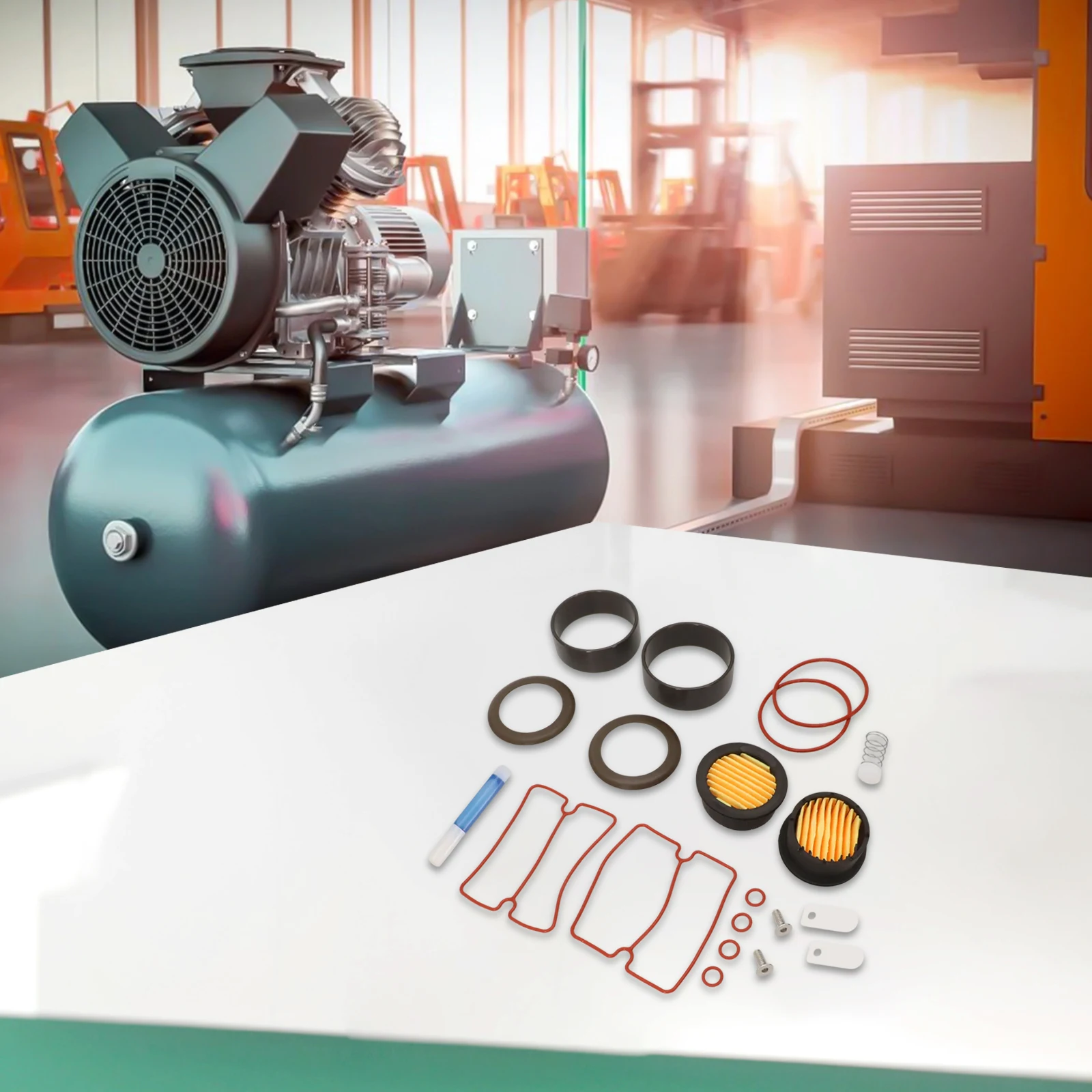 Air Compressor Repair Kit Oil-Free Cylinder Sleeve Piston-Ring Filter Gaskets Kit For 550W/750W/1100W/1500W Pneumatic Parts