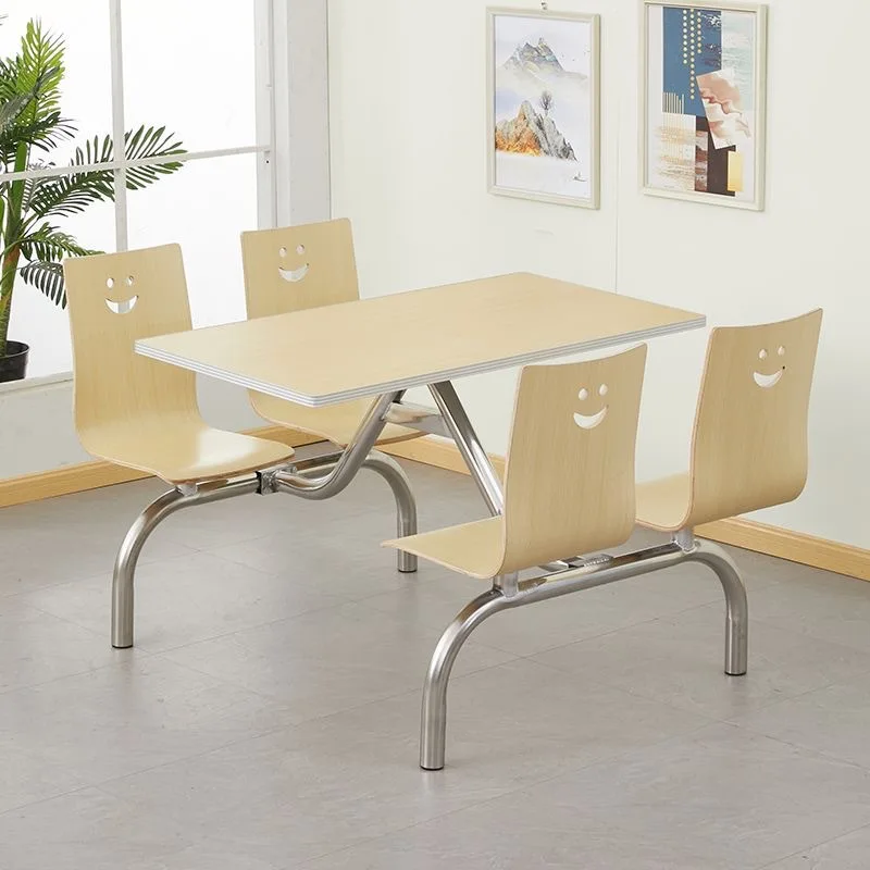 Cantina monopezzo tavolo e sedia combinazione monopezzo scuola da pranzo in acciaio inossidabile