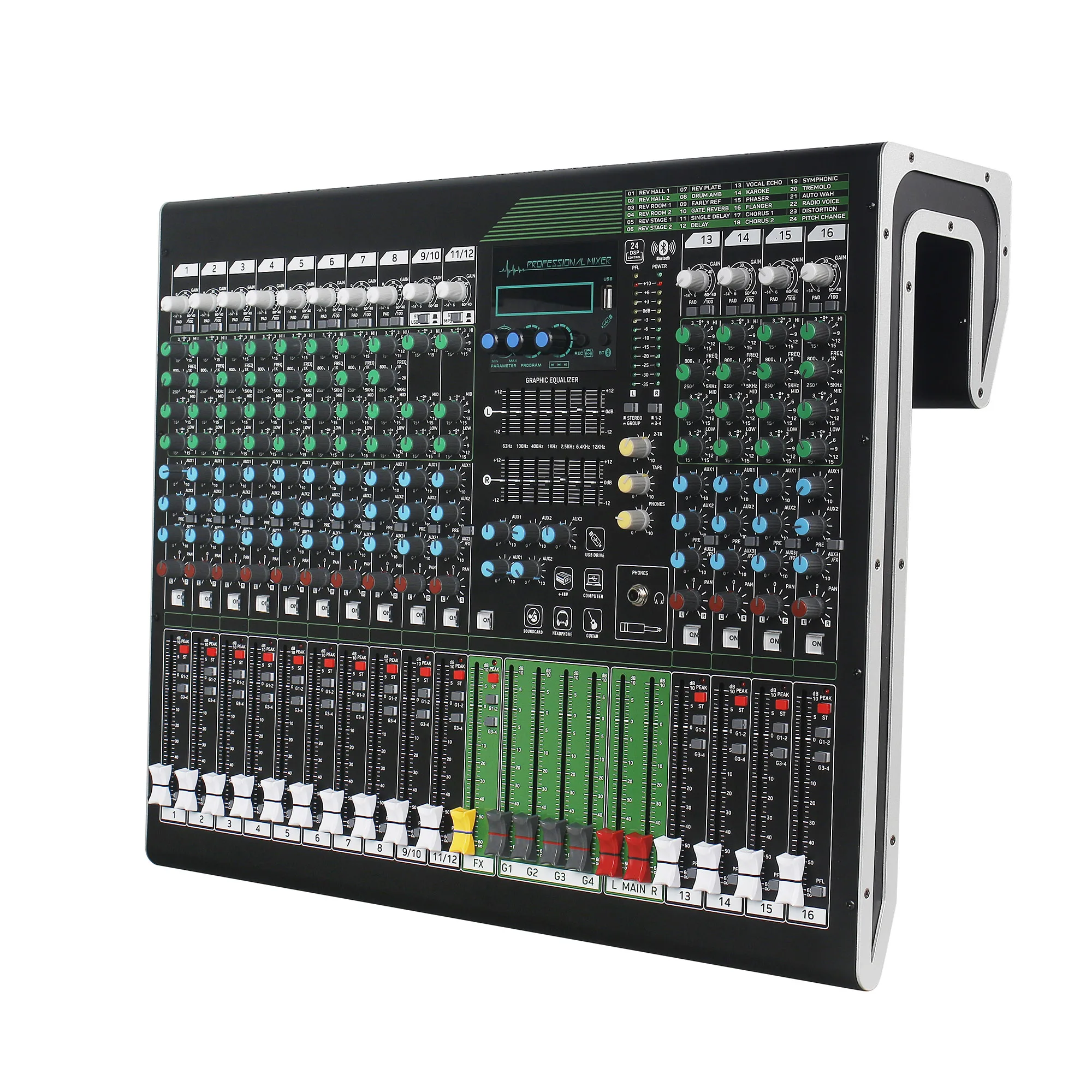 Leicozic 16 Channel Audio Mixer Professional Mixing Consola De Audio DJ Mikser Bluetooth +48V Equalizer Musical Instruments