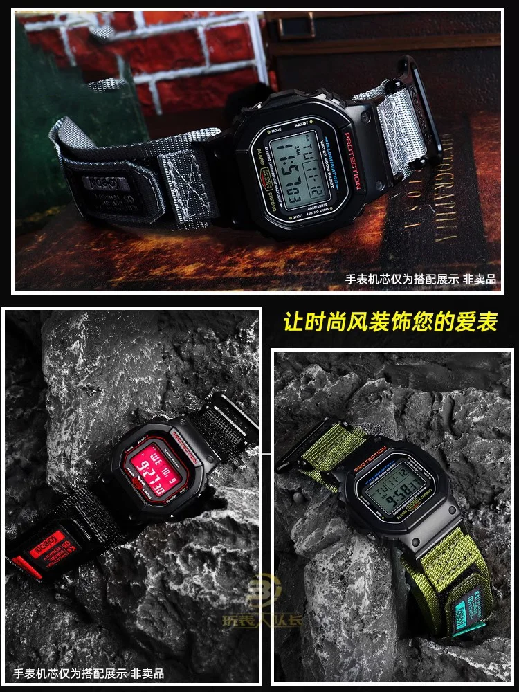 الرياضة النايلون قماش حزام الساعات ل كاسيو G-shock Dw5600 gw-m5610 Gw-b5600 GA2100 GM2100 GM-5600 حزام ساعة اليد الرجال الغوص سوار