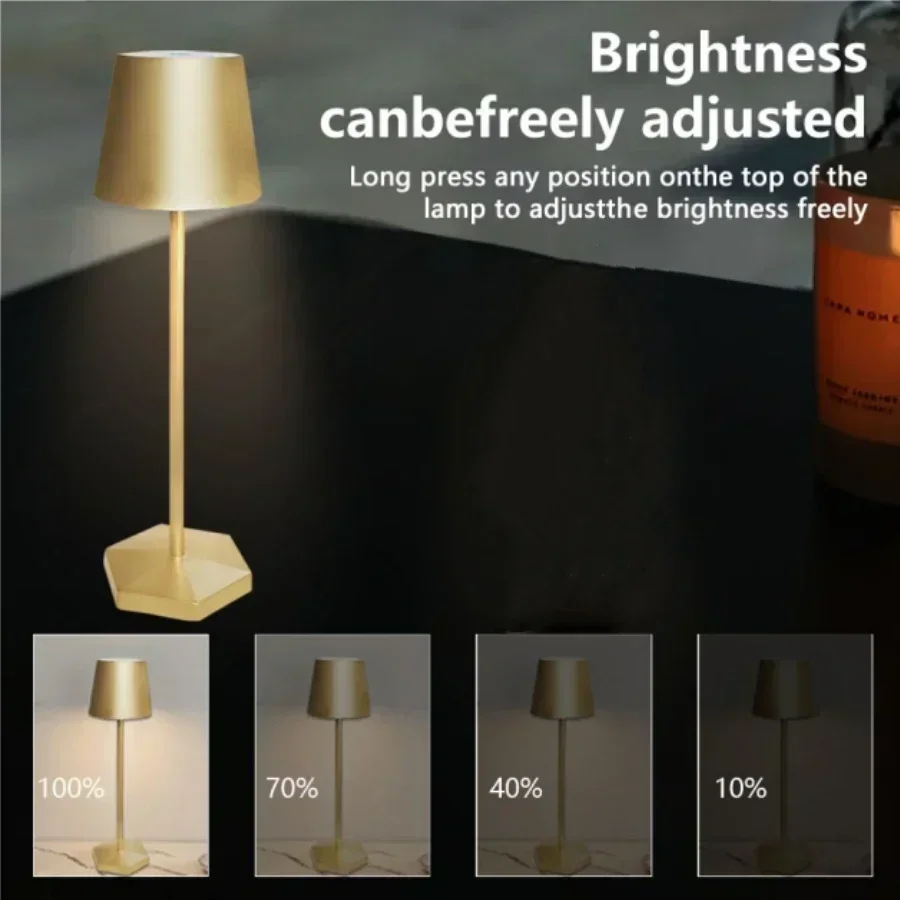 3 Color LED Table Lamp Rechargeable Dimmable Touch Sensor Desk Light Creative Office Bedroom Restaurant Hotel Bar Decor Lamp