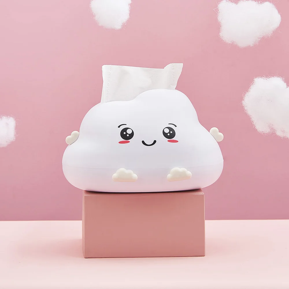 Lovely Cloud Shape Plastic Tissue Box Napkin Holder Kitchen Toilet Paper Holder Car Tissue Wet Tissue Holder Box Home Decor Gift