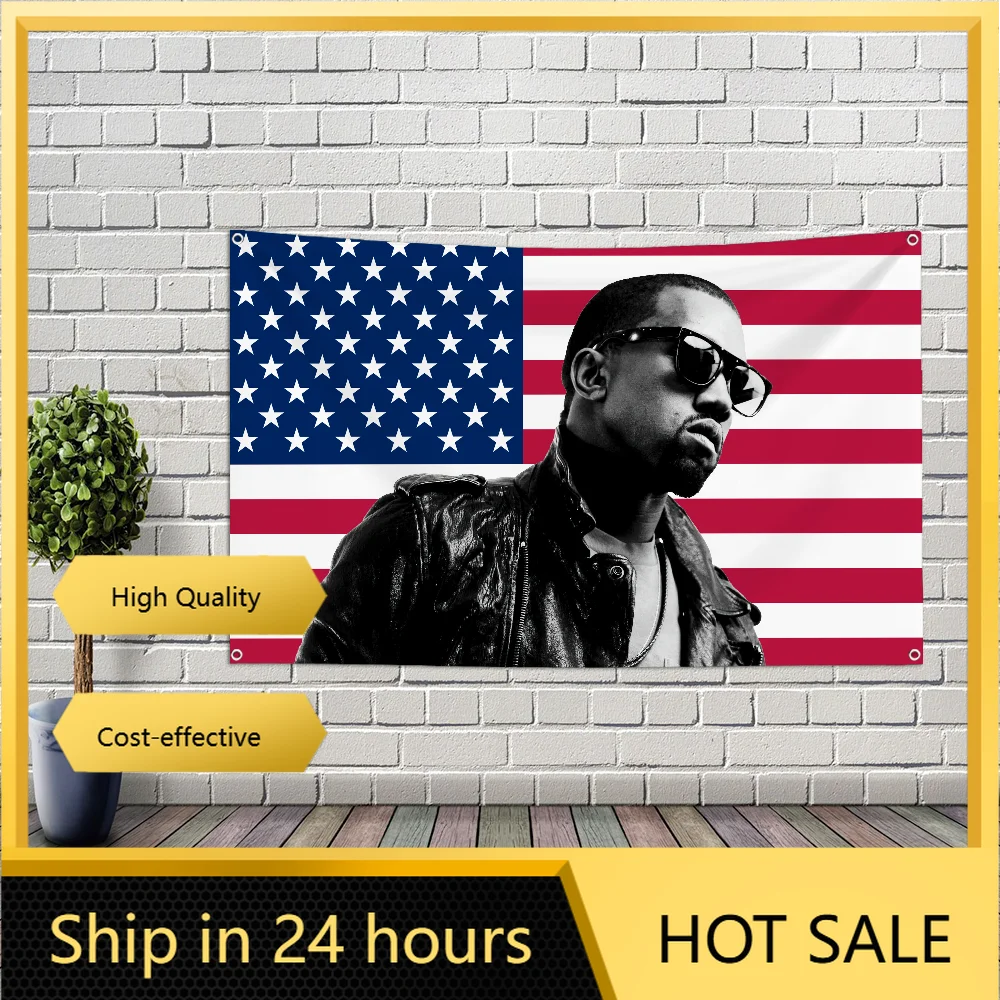 K-KanyeS Cool American Flag Large Size Shop Art Promotion Advertising Booth Flag Hanging Banners