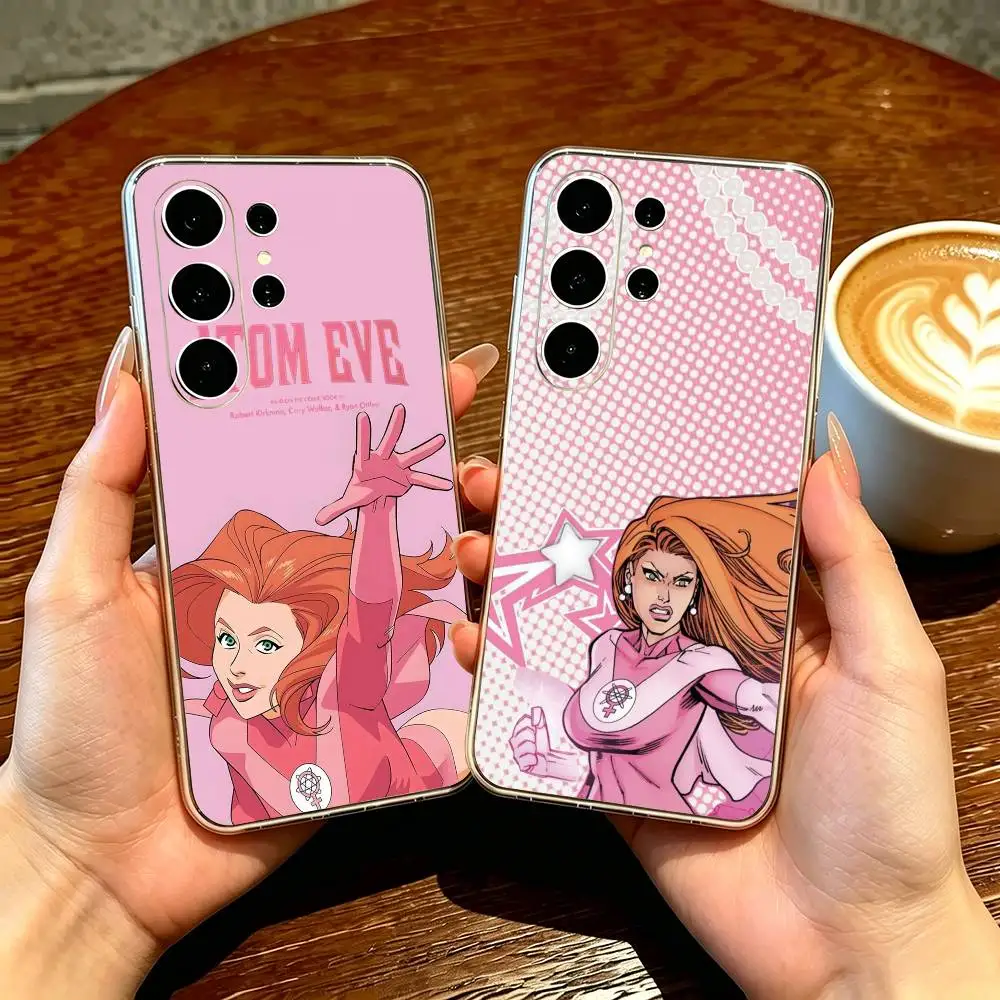 I-Invincible A-Atom Eve Phone Case For Samsung S25,S24,S21,S22,S23,S30,Ultra,S20,Plus,Fe Transparent Cover