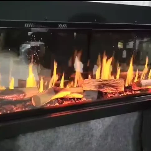 Flame Design LCD Screen Remote Control 7 Colors Changing for Indoor Use 2000mm Modern Metal Electric Fireplace with 3 Sided