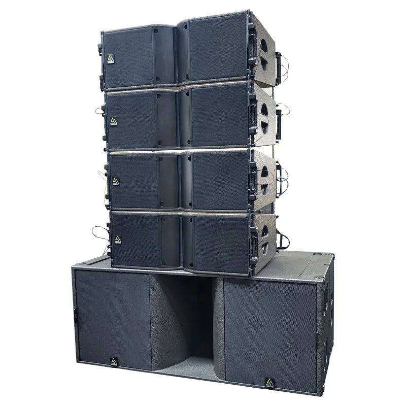 K210 10-Inch Active Passive DJ Line Array Speakers System Optimal Sound Quality Neodymium Magnet 8ohm Impedance Wooden Set Two
