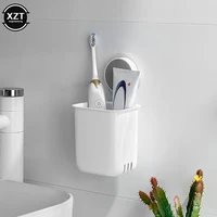 Portable Toothbrush Wall Mounted Holder Toothpaste Mouth Cup Waterproof Holder Drill-Free Bathroom Storage Shelf Rack Organizer - Image 2