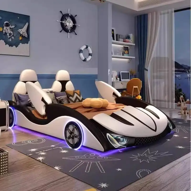 Luci Bianche Letti per bambini Decorazione Sicurezza Letti per bambini semplici in legno personalizzati Design singolo Moderno Lettino Per Bambini Mobili per la casa