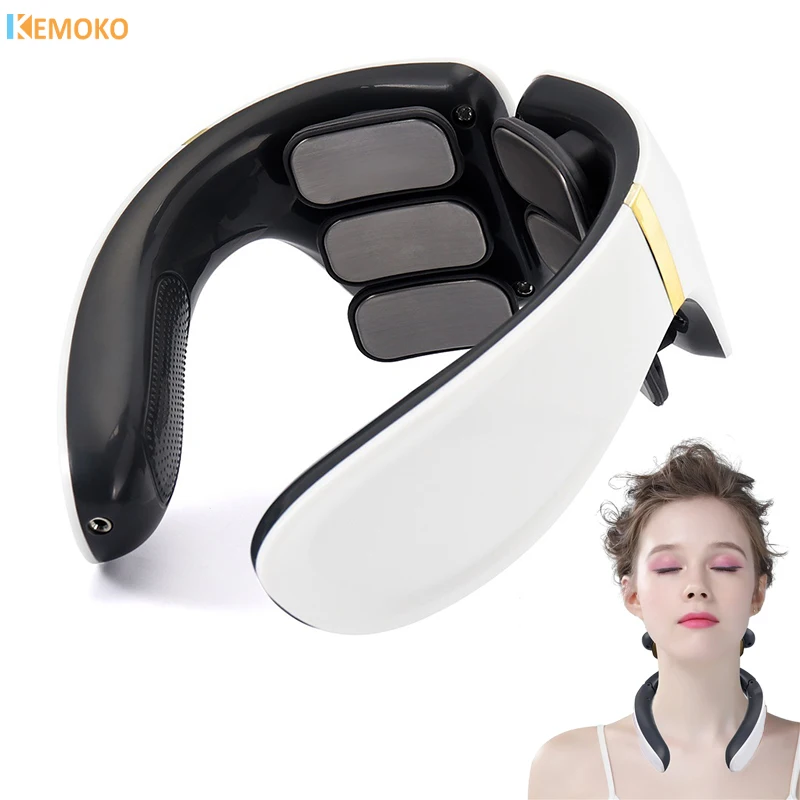 

6 Heads Neck Massager TENS Pulse Neck Massager Heating Pain Relief Deep Tissue Trigger Point Massage Shoulder Cervical Relax