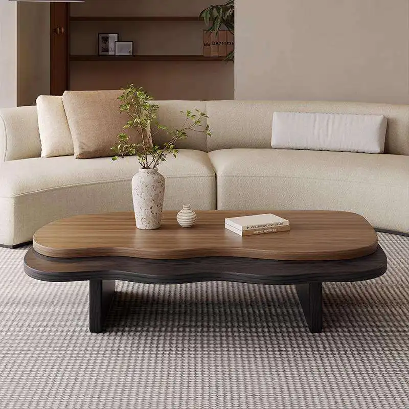 Contemporary Adjustable Height Coffee Table Easy Assembly Lightweight Wood Design For Dining Living Rooms Decorative Home