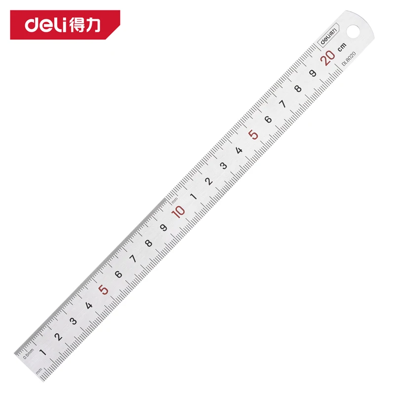 ديلي الفولاذ المقاوم للصدأ المعادن مسطرة مستقيمة الدقة مزدوجة الوجهين أداة قياس الدقة مقياس متري حاكم الملحقات 20 سنتيمتر