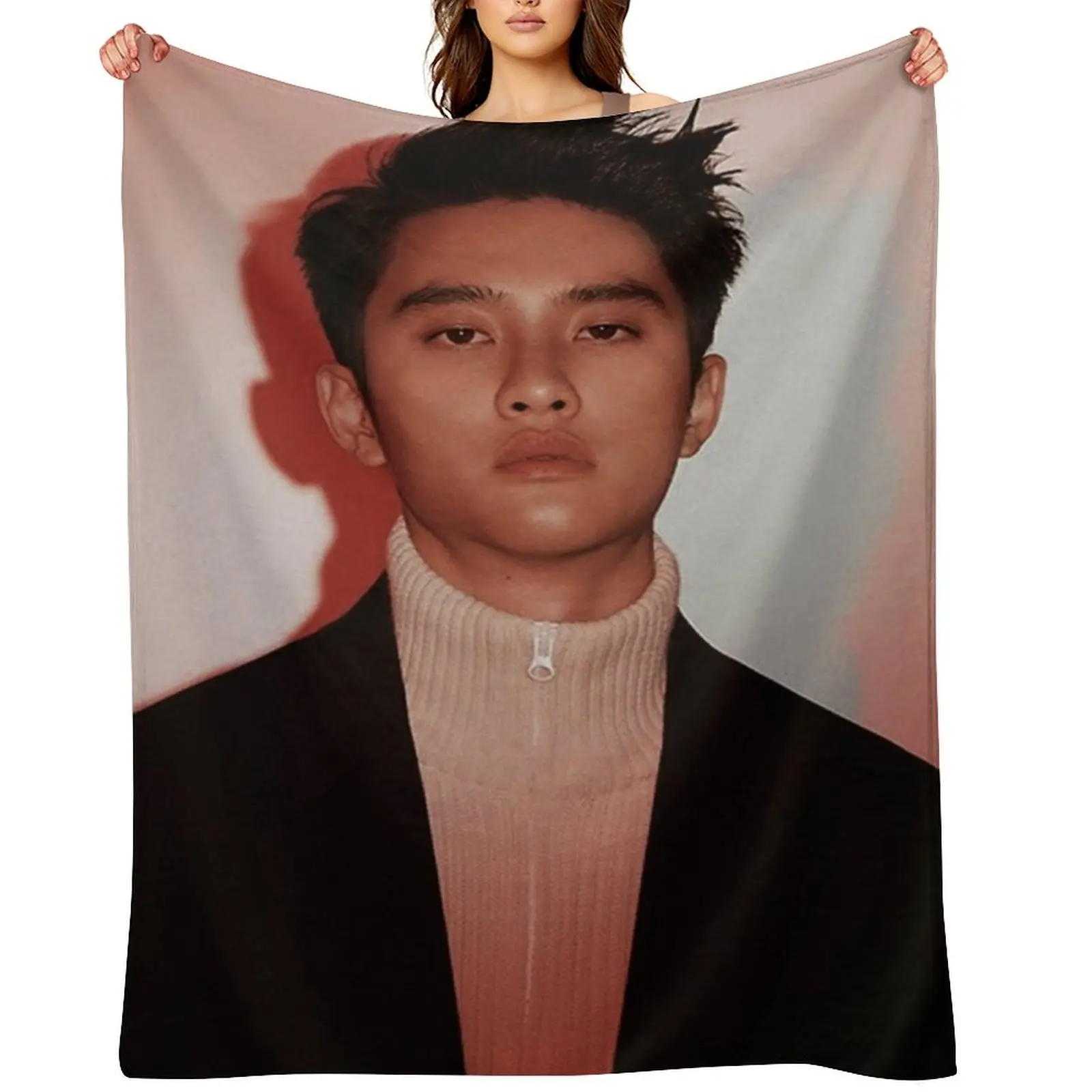 do kyungsoo (love shot) Throw Blanket Warm Flannel Fabric For Sofa Thin Soft Big Blankets