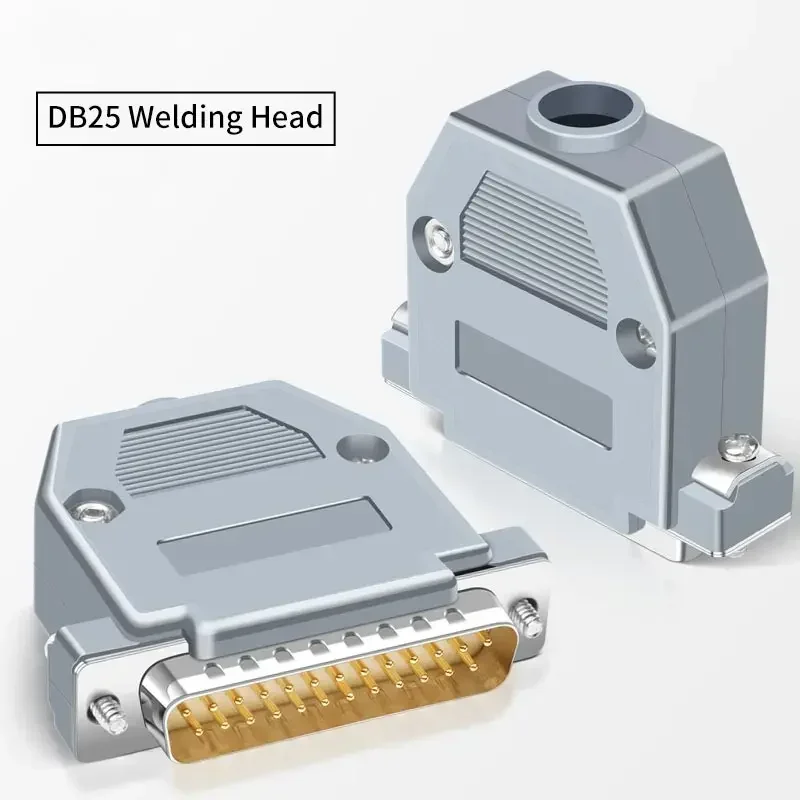 Industrial Grade DB25 Soldering Connector Plug Two-row DB 25 Pin Gold-plating Male Female Plug Welding 25-pin Connector Adapter