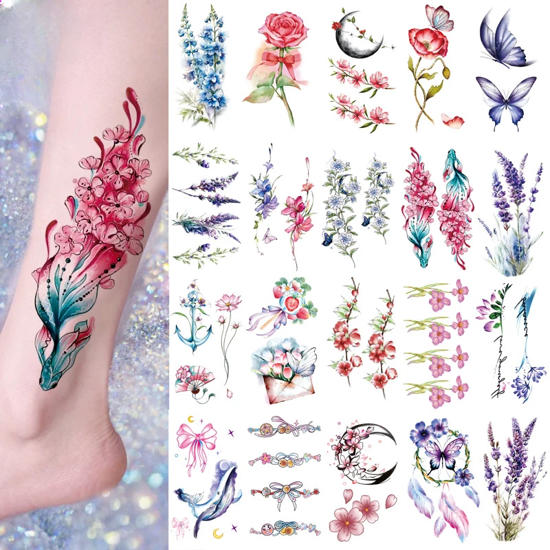 Cute Cartoon Waterproof Temporary Tattoos Stickers with Whale, Butterfly and Elephant Designs  Fake Tattoo Bady Art