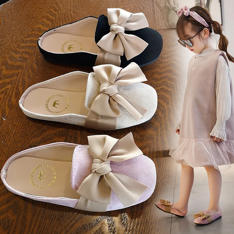 

Girls Bow Slippers Children Girls 2022 Spring Summer Princess Shoes Non-slip Soft Bottom Outdoor Slides Lovely Slippers Fashion