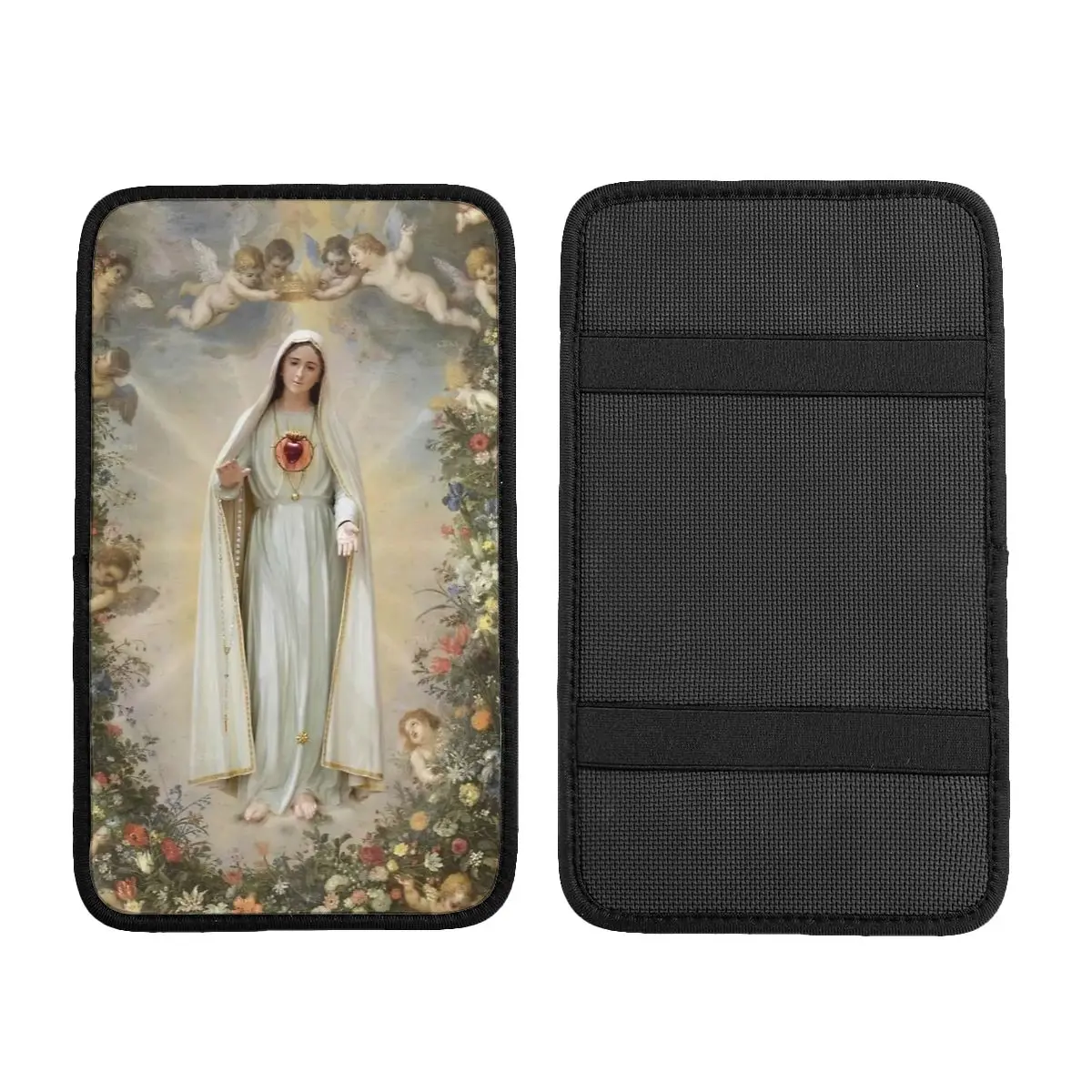 Virgin Mary Immaculate Heart Of Mary Car Accessories Car Handrail Box Cushion Custom Print Non-slip Car Armrest Cover