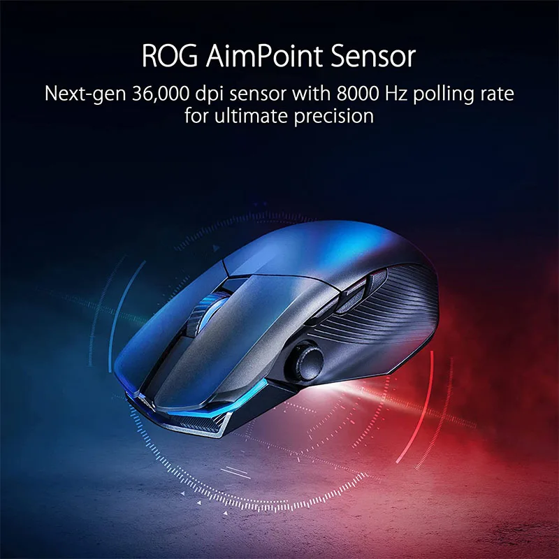 ASUS ROG Chakram X Origin Gaming Mouse Tri-mode Connectivity (2.4GHz RF, Bluetooth, Wired), 36000 DPI Sensor with Aura Sync RGB