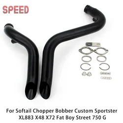For Softail Chopper Bobber Custom Sportster XL883 X48 X72 Fat Boy Street 750 G Exhaust Muffler system Aluminum alloy Motorcycle