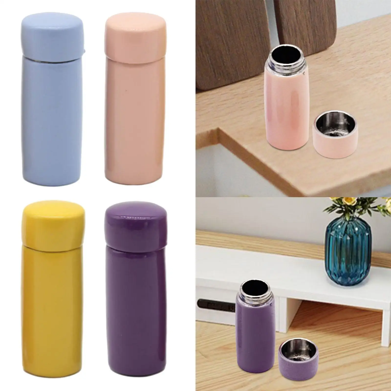 Casa de bonecas copos isolados fingir jogar acessório de cozinha metal mini copo de água casa de boneca acessórios para cozinha decoração do quarto