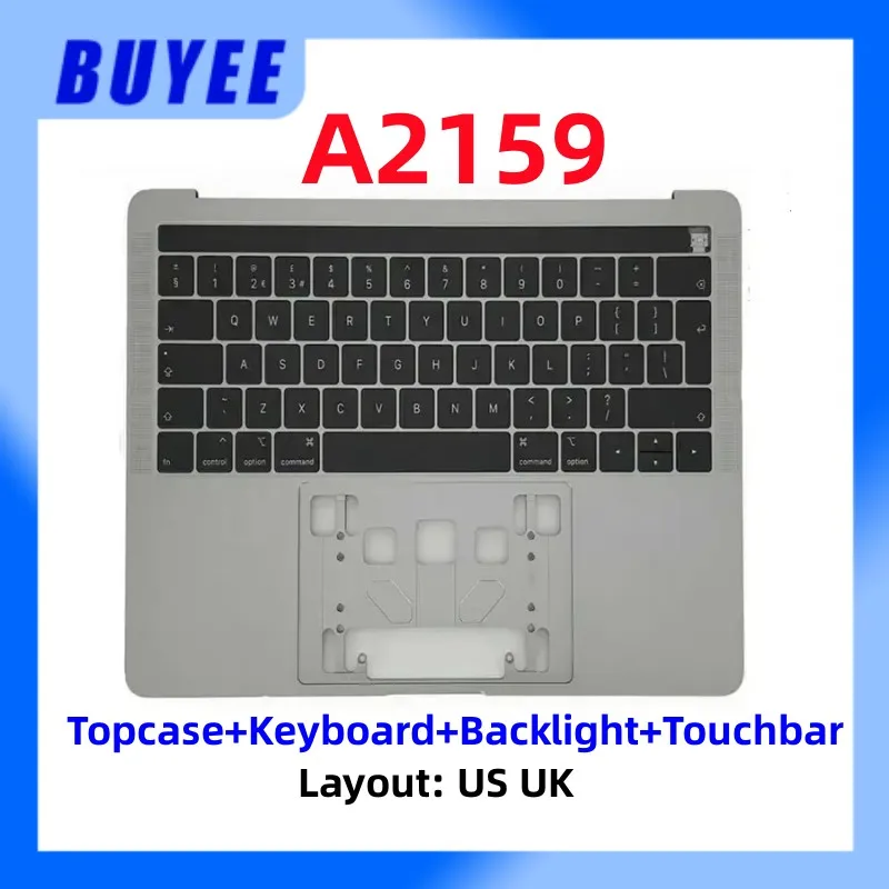 

Original 95New For MacBook Pro 13" 2019 A2159 Palmrest Keyboard Backlight Touchbar English US UK Engliah A2159 Topcase Replaceme