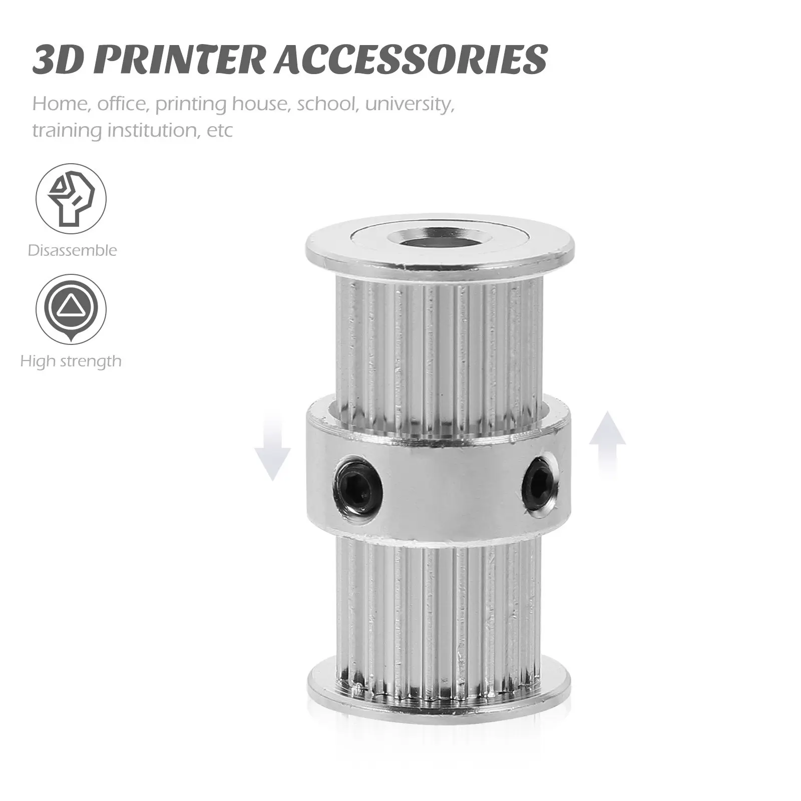 

4Pcs 3D Printer Parts 20 Teeth Double Head Timing Pulleys 5Mm Inner Hole Aluminum Alloy 3D Printer Accessories