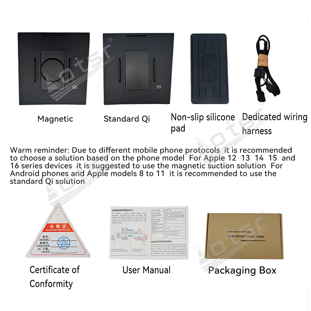 For Volkswagen Skoda Karoq  2022 Center Console Accessories wireless Charger Pad Car Smart Accessories Module
