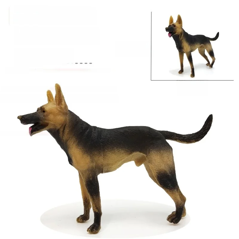 Realistic Dog Model Toy German Shepherd Static Figure Black Back Interactive LED Lighting Module Sheepdog Pet Dog Toy