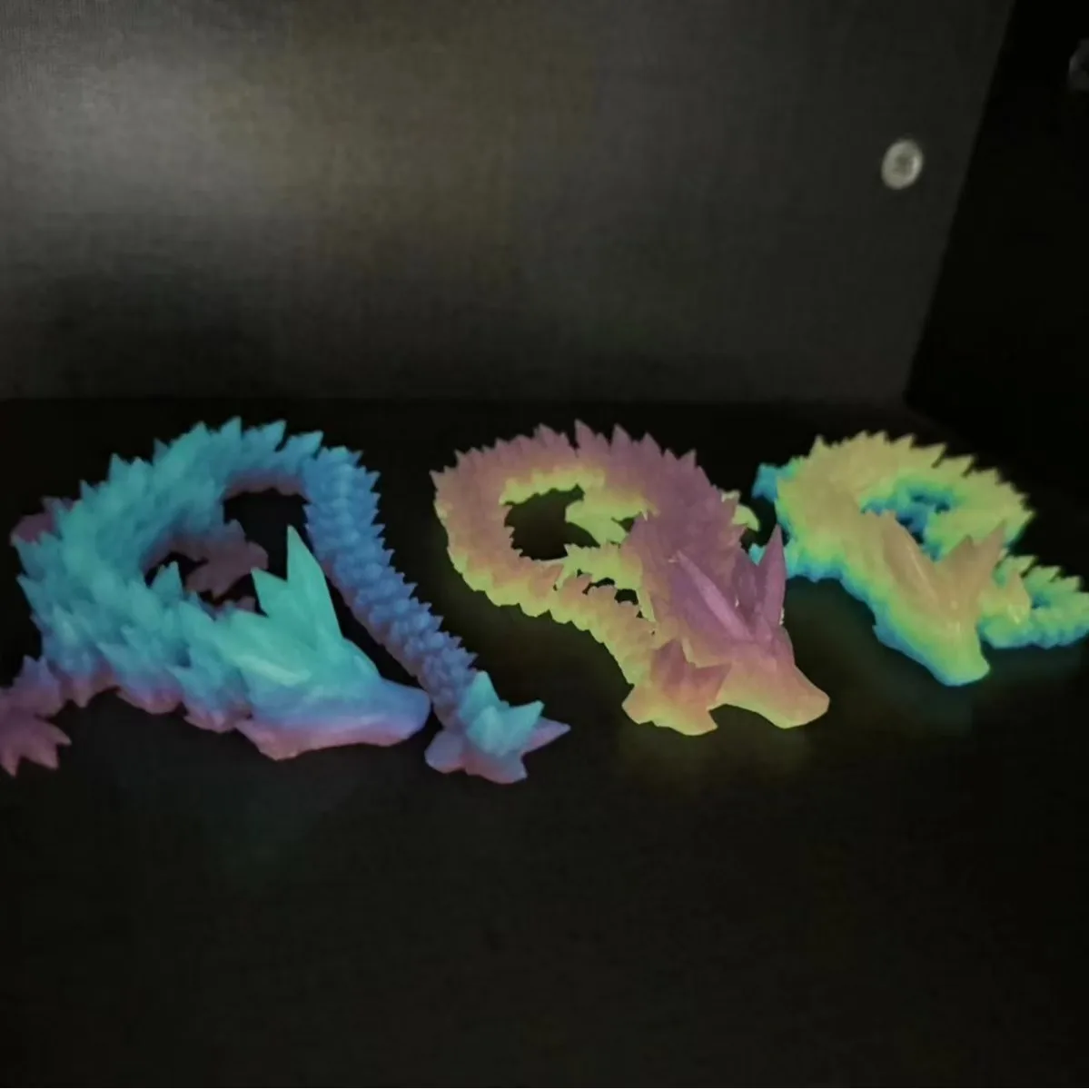 3D Printed Crystal Dragon Rotatable Articulated Dragon Western Style Craft Dragons Office Desktop Ornament Birthday Gift Kid Toy