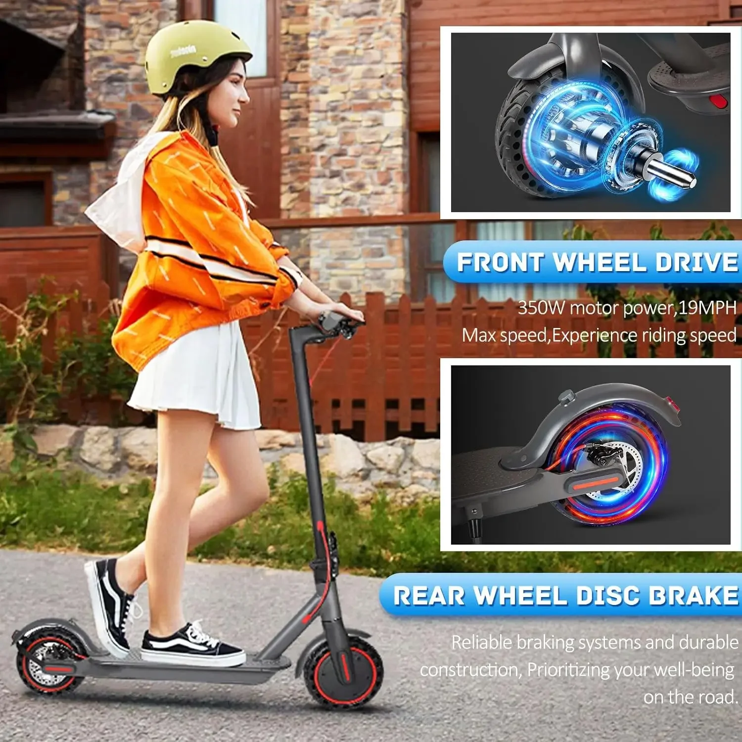 Scooter for Adults Teens - 350W Electric Scooters Up to 19Mph & 19-21Miles Range Electric Scooters with App Control,8.5