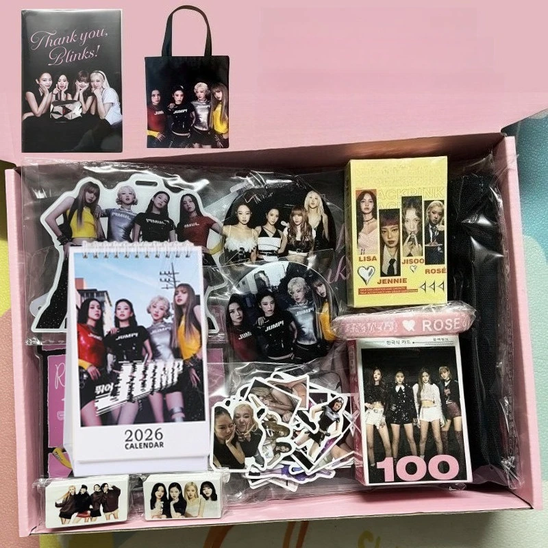 

New Anime Postcard Jisoo Badges Keychain Sticker Collection Card Key Chain Stationery Fans Gift Box