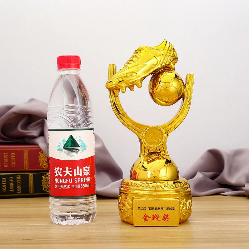 New Resin Gold Plated Trophy Boutique Football Award Trophy Set Striker Golden Boots Trophy Fan Supplies