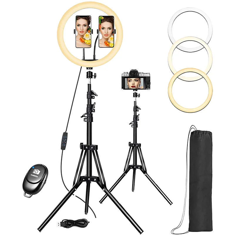 2022 latest 12-inch LED rotating ring light, selfie makeup photography lighting 360 rotation, 1 piece available