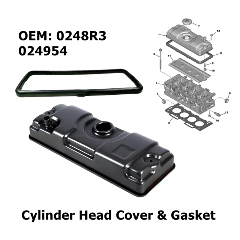 T18C-024954 0248R3 Car Valve Cylinder Head Cover With Gasket For Peugeot 206 207 306 For Citroen C2 Valve Cover 687452 681578