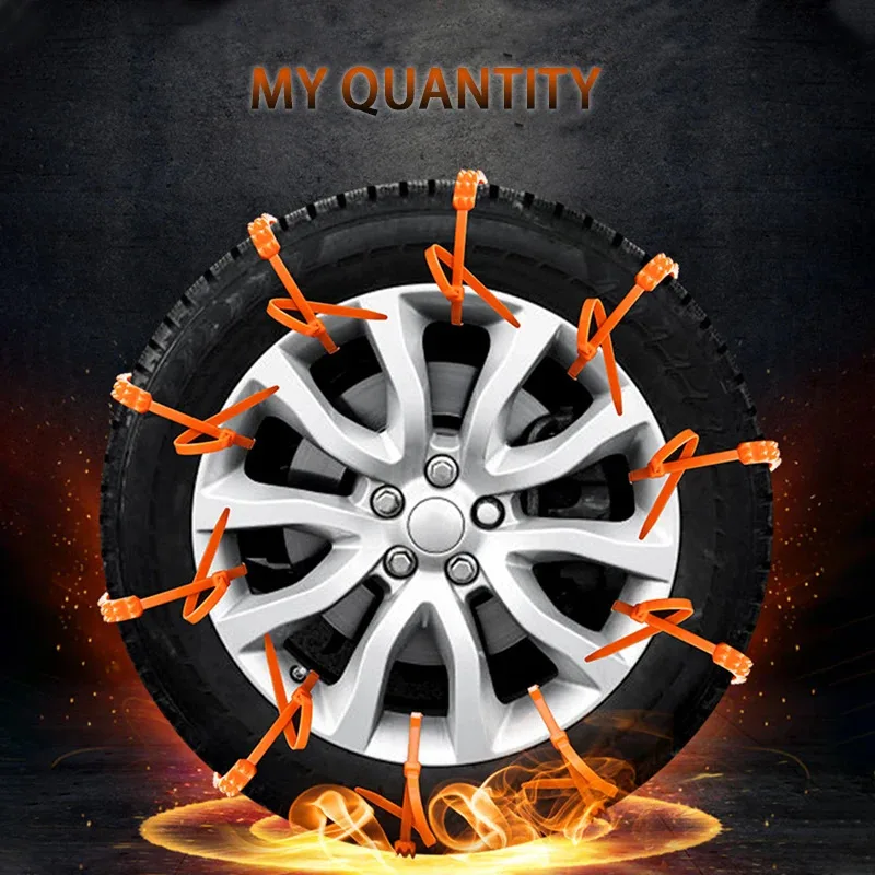 10Pcs Anti Skid Snow Chains Anti Slip Car Winter Tire Wheels Chains 2 3 Grooves for Winter Outdoor Snow Tire Emergency