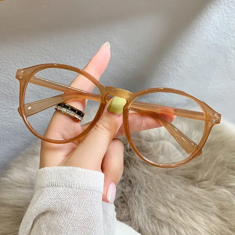 Gafas redondas para miopía a la moda para mujer, gafas transparentes de alta definición, gafas Vintage de lujo con menos dioptrías para miopía, gafas Очки