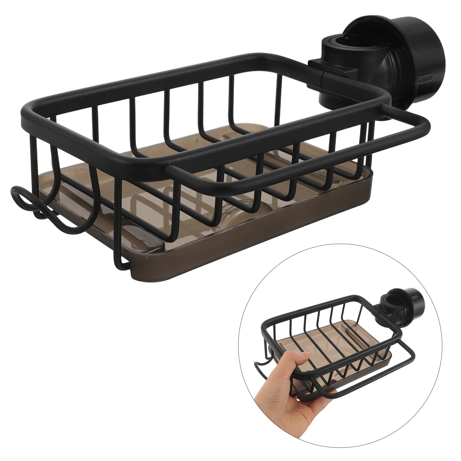 

Kitchen Sink Organizer Rack Over Faucet Storage Sponge Holder Dishcloth Hanger Drain Tray Space Saving Dish