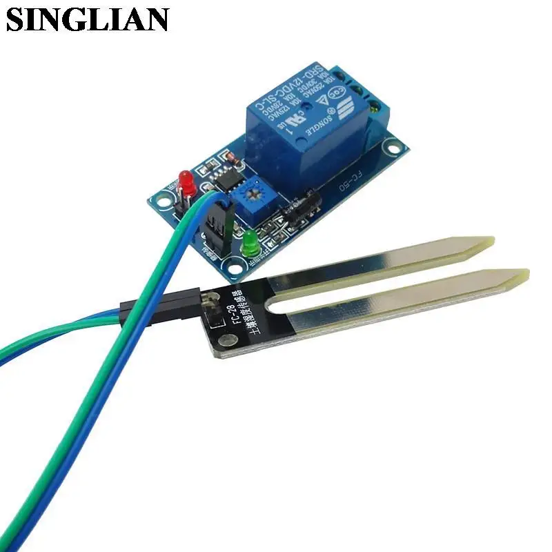 12V Soil Humidity Sensor Relay Control Module Is Lower Than Humidity Start Switch And Water Automatically