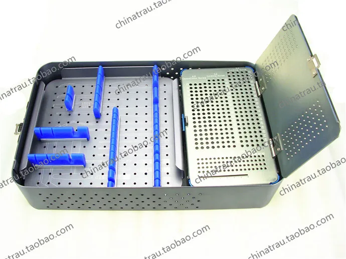 Medical orthopedics instrument sterilizing aluminium alloy box storage box screw and screwdriver&instrument box