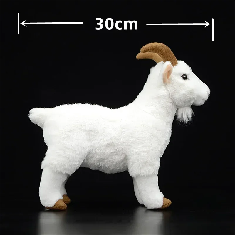 30cm White Goat High Fidelity Anime Cute Plushie Sheep Plush Toys Lifelike Animals Simulation Stuffed Doll Toy Gifts for Kids