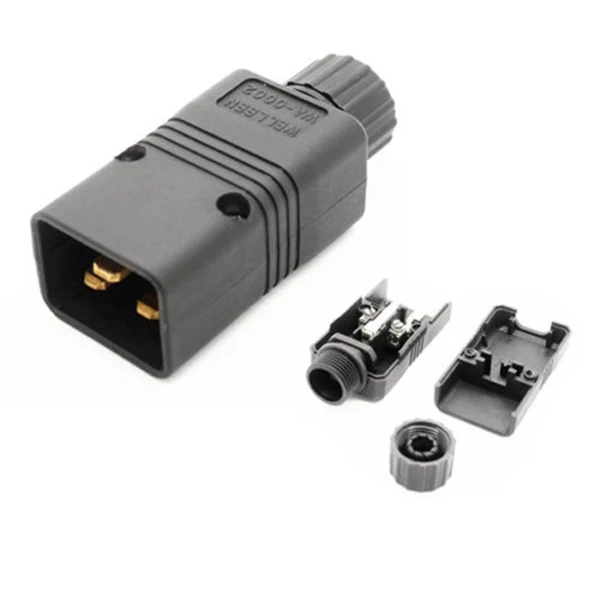 RISE-UPS Power IEC Male C20 Plug Power Cord Cable Plug Rewirable 16A / 250V Useful