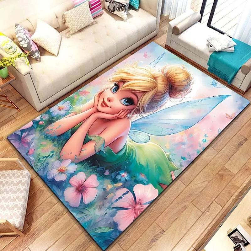 Tinker Bell Disney Cartoon  Area Rug Carpet for Living Room Children Bedroom Mat Sofa Doormat Floor Rug Home Decor Anti Slip Mat